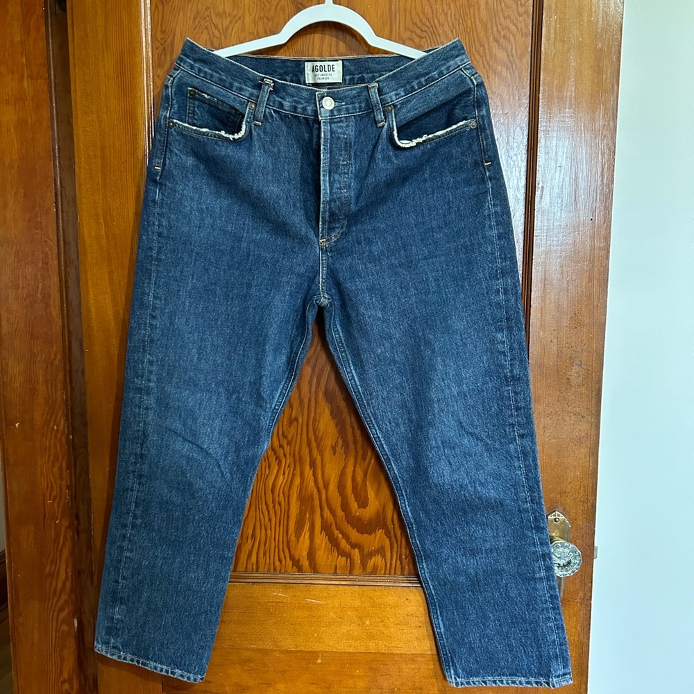 Agolde Dark Wash Crop Jean
